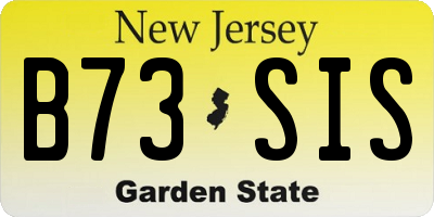 NJ license plate B73SIS