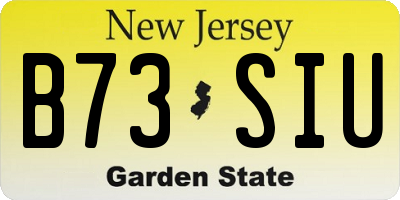 NJ license plate B73SIU