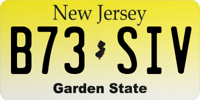 NJ license plate B73SIV
