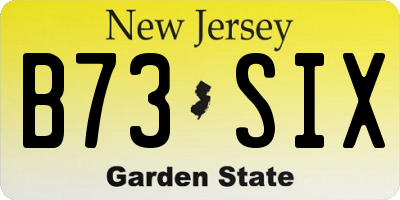 NJ license plate B73SIX