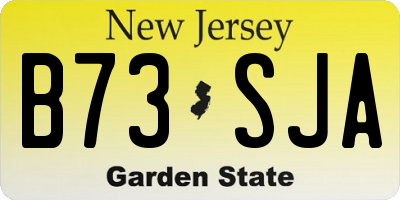 NJ license plate B73SJA