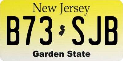 NJ license plate B73SJB