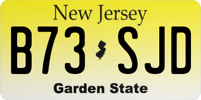 NJ license plate B73SJD