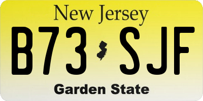 NJ license plate B73SJF