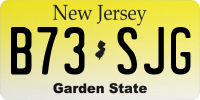 NJ license plate B73SJG