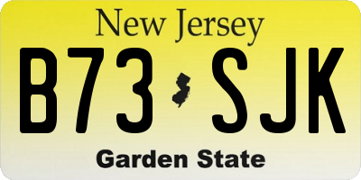 NJ license plate B73SJK