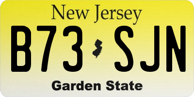 NJ license plate B73SJN