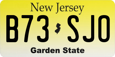 NJ license plate B73SJO