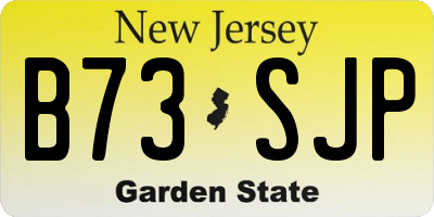 NJ license plate B73SJP