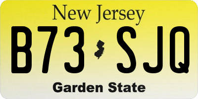 NJ license plate B73SJQ