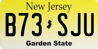 NJ license plate B73SJU