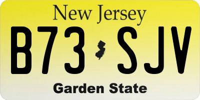 NJ license plate B73SJV