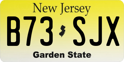 NJ license plate B73SJX