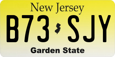 NJ license plate B73SJY