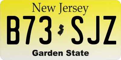 NJ license plate B73SJZ