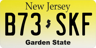 NJ license plate B73SKF