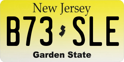NJ license plate B73SLE