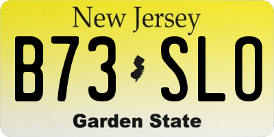 NJ license plate B73SLO