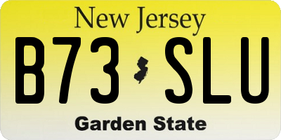 NJ license plate B73SLU