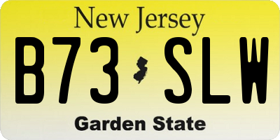 NJ license plate B73SLW