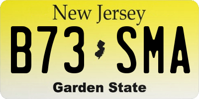 NJ license plate B73SMA