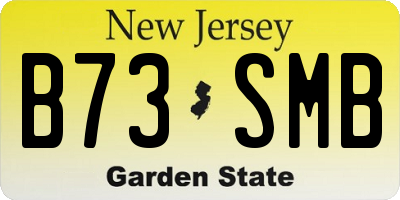 NJ license plate B73SMB