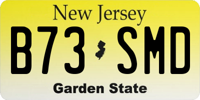 NJ license plate B73SMD