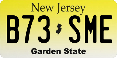 NJ license plate B73SME