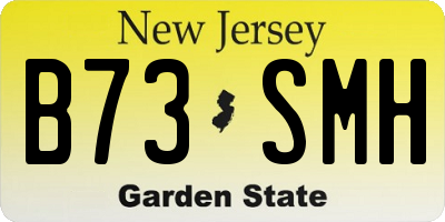 NJ license plate B73SMH