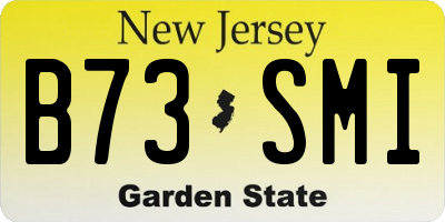 NJ license plate B73SMI