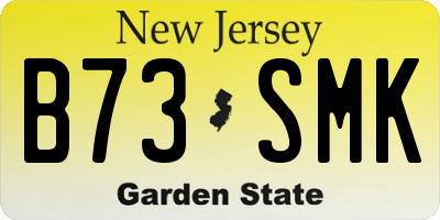 NJ license plate B73SMK