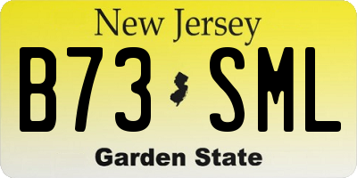 NJ license plate B73SML