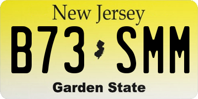 NJ license plate B73SMM