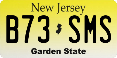 NJ license plate B73SMS