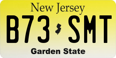 NJ license plate B73SMT