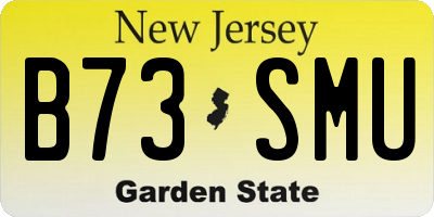 NJ license plate B73SMU