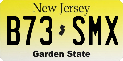 NJ license plate B73SMX