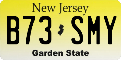 NJ license plate B73SMY