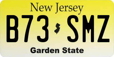 NJ license plate B73SMZ
