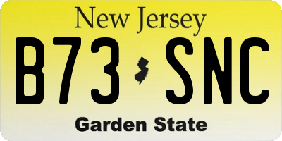 NJ license plate B73SNC