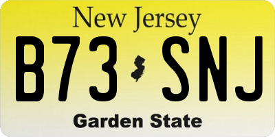 NJ license plate B73SNJ