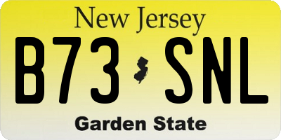 NJ license plate B73SNL
