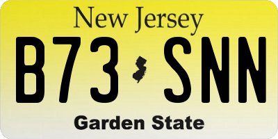 NJ license plate B73SNN