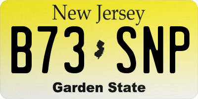 NJ license plate B73SNP