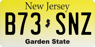 NJ license plate B73SNZ
