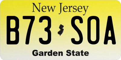 NJ license plate B73SOA
