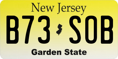 NJ license plate B73SOB