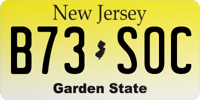 NJ license plate B73SOC
