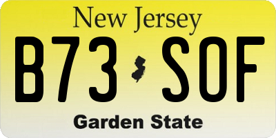 NJ license plate B73SOF