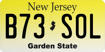 NJ license plate B73SOL